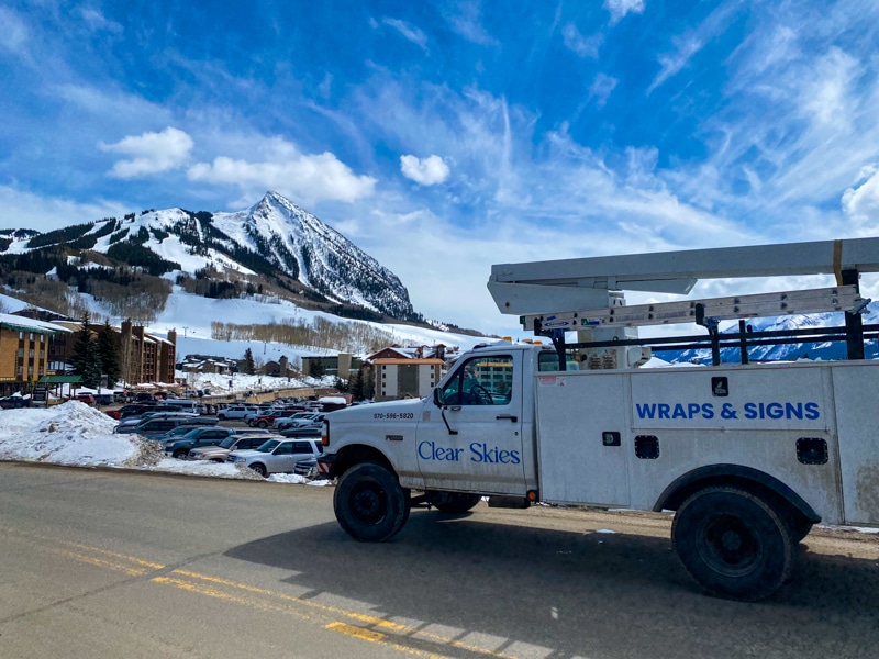 Clear skies truck in Crested Butte