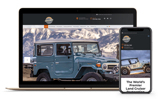 Website Design image of a land cruiser website