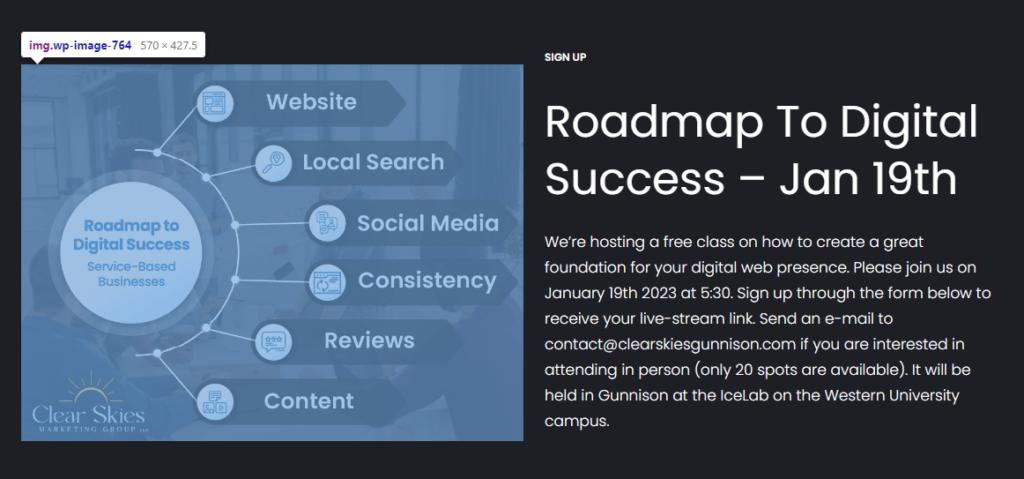 roadmap to success screenshot for pixel size example