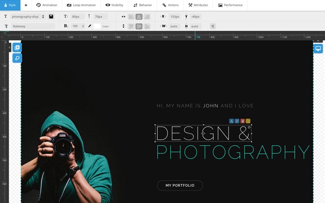 colorado web design for small business like photographers. man holding camera with layout of website design